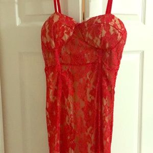New With Tags Red Lace Midi Forever 21 Size Med